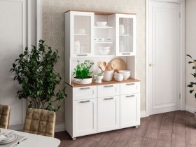 Буфет Катерини (дуб бельмунд/белое дерево) в Колыбельке - kolybelka.mebel-nsk.ru | фото