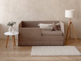 Диван-кровать Happy (капучино) в Колыбельке - kolybelka.mebel-nsk.ru | фото