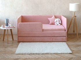 Диван-кровать Happy (коралловый) в Колыбельке - kolybelka.mebel-nsk.ru | фото