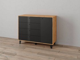 Комод «Катрин-13» ( дуб крафт золотой/карбон вулкан) в Колыбельке - kolybelka.mebel-nsk.ru | фото