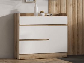 Комод с дверкой Брауни (дуб делано/белый) в Колыбельке - kolybelka.mebel-nsk.ru | фото