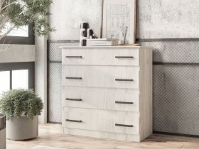 Комод Стандарт-6 NEW (дуб крафт белый) в Колыбельке - kolybelka.mebel-nsk.ru | фото