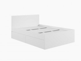 Кровать двуспальная с ящиками 1,4м Мадера-М1400 (белый) в Колыбельке - kolybelka.mebel-nsk.ru | фото