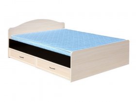 Кровать  двуспальная с ящиками 1,6м-1 (круглая спинка) в Колыбельке - kolybelka.mebel-nsk.ru | фото