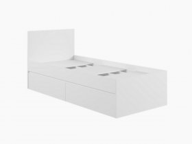 Кровать односпальная с ящиками 0,9м Мадера-М900 (белый) в Колыбельке - kolybelka.mebel-nsk.ru | фото