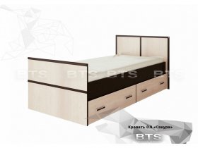 Кровать односпальная с ящиками 0,9м Сакура (BTS) в Колыбельке - kolybelka.mebel-nsk.ru | фото