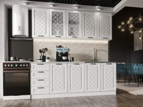 Кухонный гарнитур Агава 2,0 м (акация белая) в Колыбельке - kolybelka.mebel-nsk.ru | фото