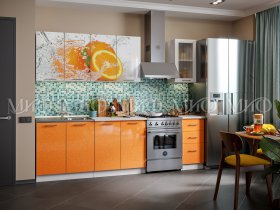 Кухонный гарнитур Апельсин в Колыбельке - kolybelka.mebel-nsk.ru | фото