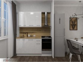 Кухонный гарнитур МДФ Выгодно и точка 1,5 м (белый глянец) в Колыбельке - kolybelka.mebel-nsk.ru | фото