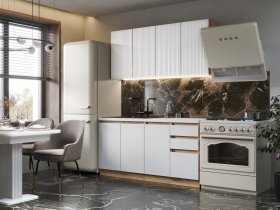 Кухонный гарнитур Ника 1,6 м (белый) в Колыбельке - kolybelka.mebel-nsk.ru | фото