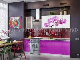 Кухонный гарнитур Орхидея (фиолетовый) в Колыбельке - kolybelka.mebel-nsk.ru | фото