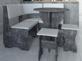 Кухонный уголок Лотос  (цемент темный к/з White) в Колыбельке - kolybelka.mebel-nsk.ru | фото