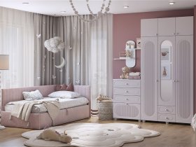 Модульная детская Милана (белое дерево/сакура) в Колыбельке - kolybelka.mebel-nsk.ru | фото