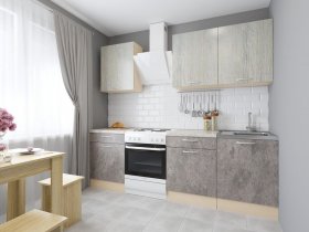 Модульная кухня Йота (пикард/цемент) в Колыбельке - kolybelka.mebel-nsk.ru | фото