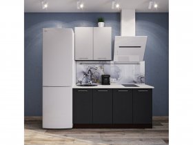 Модульная кухня Классика (белый глянец/черный) в Колыбельке - kolybelka.mebel-nsk.ru | фото