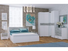 Модульная спальня Бьянка (белый/бетон) в Колыбельке - kolybelka.mebel-nsk.ru | фото
