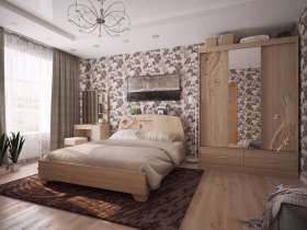 Модульная спальня Виктория-1 (дуб сонома) в Колыбельке - kolybelka.mebel-nsk.ru | фото