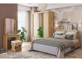 Модульная спальня Виктория-1 (дуб крафт золотой) в Колыбельке - kolybelka.mebel-nsk.ru | фото