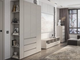 Модульная стенка Люмо (кашемир) в Колыбельке - kolybelka.mebel-nsk.ru | фото