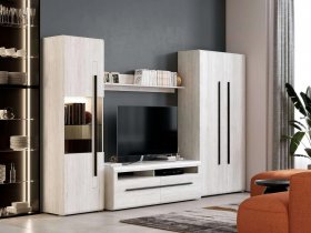 Модульная стенка Ницца (дуб витенберг) в Колыбельке - kolybelka.mebel-nsk.ru | фото