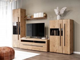 Модульная стенка Ницца (дуб вотан) в Колыбельке - kolybelka.mebel-nsk.ru | фото