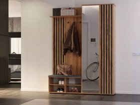 Прихожая Марракеш (дуб вотан/цемент темный) в Колыбельке - kolybelka.mebel-nsk.ru | фото