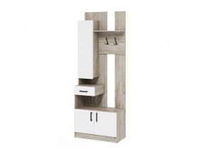 Прихожая ВШ-1 Вега (дуб крафт серый/белый) в Колыбельке - kolybelka.mebel-nsk.ru | фото
