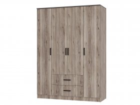 Шкаф четырехстворчатый Титан (дуб смоки) в Колыбельке - kolybelka.mebel-nsk.ru | фото