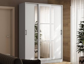 Шкаф-купе 1,6м «Стиль-2» (белый) в Колыбельке - kolybelka.mebel-nsk.ru | фото
