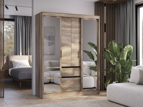 Шкаф-купе ШКК-06 Энигма (венге/дуб каньон) в Колыбельке - kolybelka.mebel-nsk.ru | фото