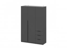 Шкаф трехстворчатый с ящиками ШК-22 (графит) в Колыбельке - kolybelka.mebel-nsk.ru | фото