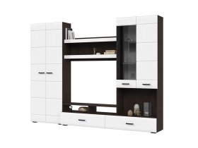 Стенка ГС-01 Либерти (венге/белый глянец) в Колыбельке - kolybelka.mebel-nsk.ru | фото