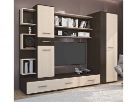 Стенка Верона (дуб венге/дуб молочный) в Колыбельке - kolybelka.mebel-nsk.ru | фото