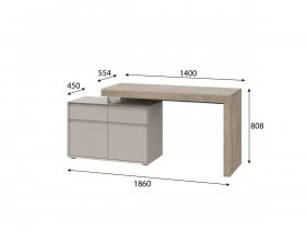 Стол 22 J-КШ Этна (дуб эндгрей/кашемир) в Колыбельке - kolybelka.mebel-nsk.ru | фото