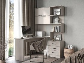 Стол компьютерный №1 Брауни левый (кашемир) в Колыбельке - kolybelka.mebel-nsk.ru | фото