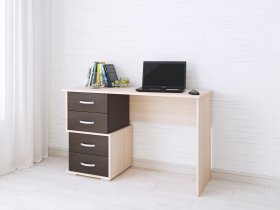 Стол письменный Сити-2 (венге/дуб молочный) в Колыбельке - kolybelka.mebel-nsk.ru | фото