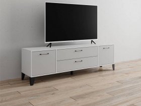 Тумба под ТВ Парус-13 (белый/серый камень) в Колыбельке - kolybelka.mebel-nsk.ru | фото