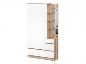 Вешалка с зеркалом Брауни (дуб делано/белый) в Колыбельке - kolybelka.mebel-nsk.ru | фото